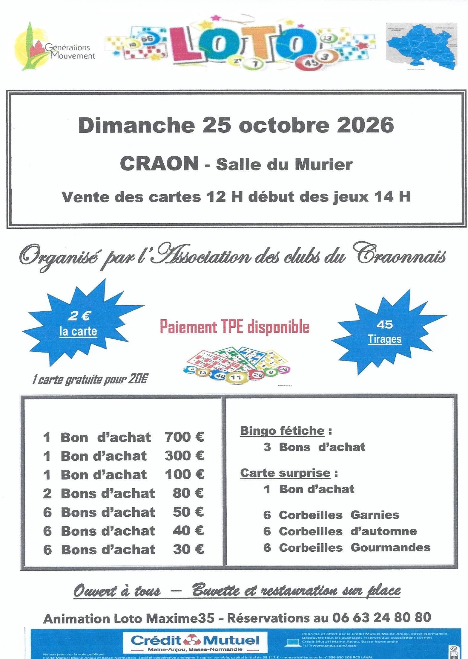 Loto clubs du craonnais 2026